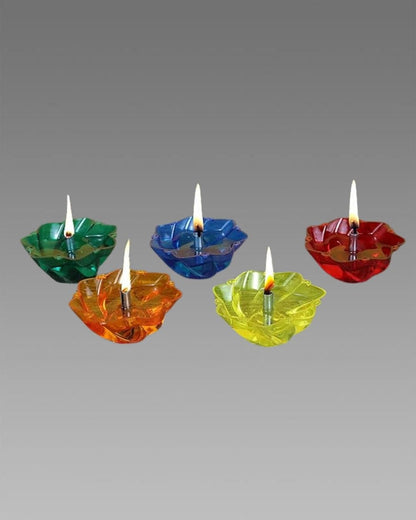 3D Reusable Reflective Shadow Colourful Diya (Pack of 4/12/24)